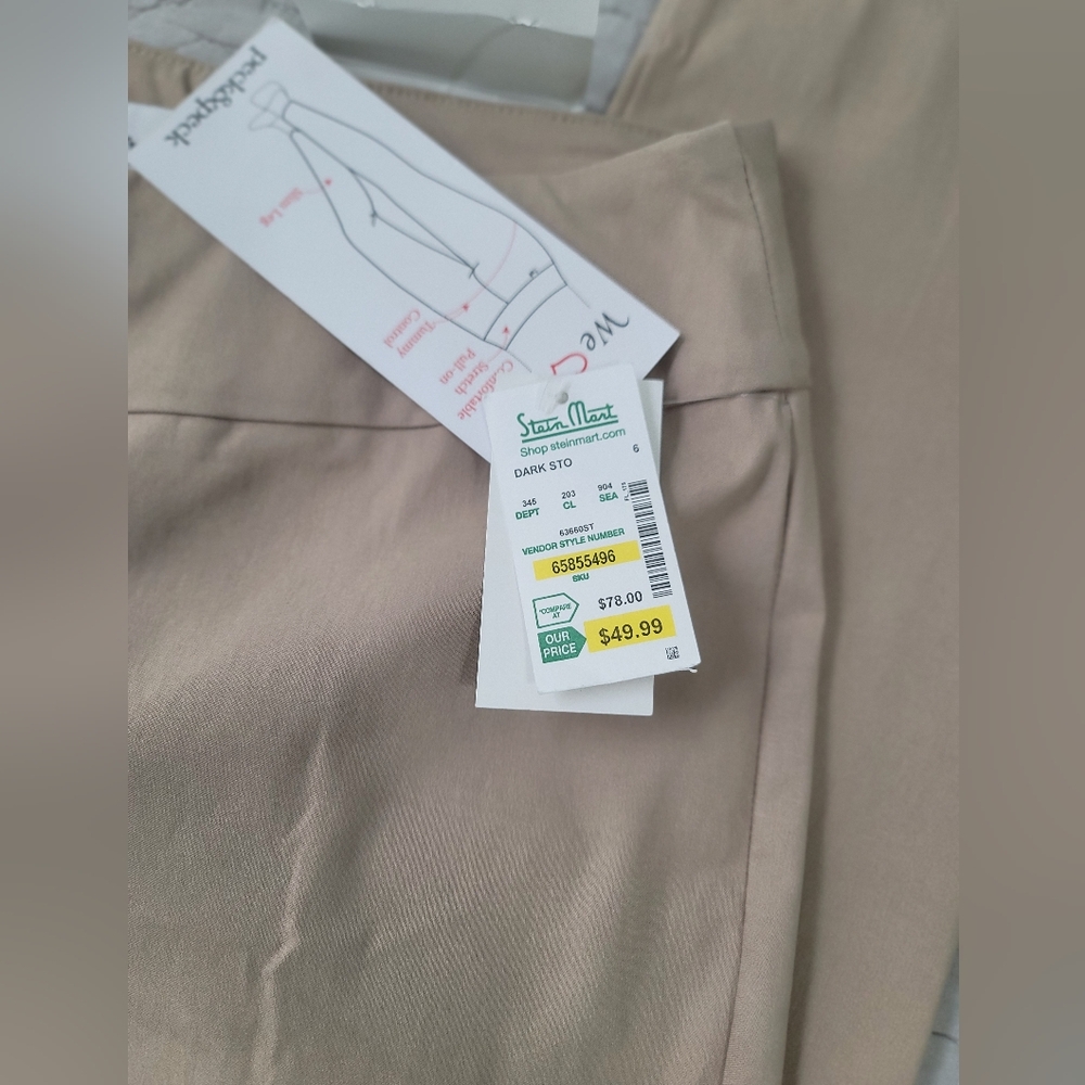 Peck & Peck Women's Tan Straight Leg Pants - Picture 4 of 4